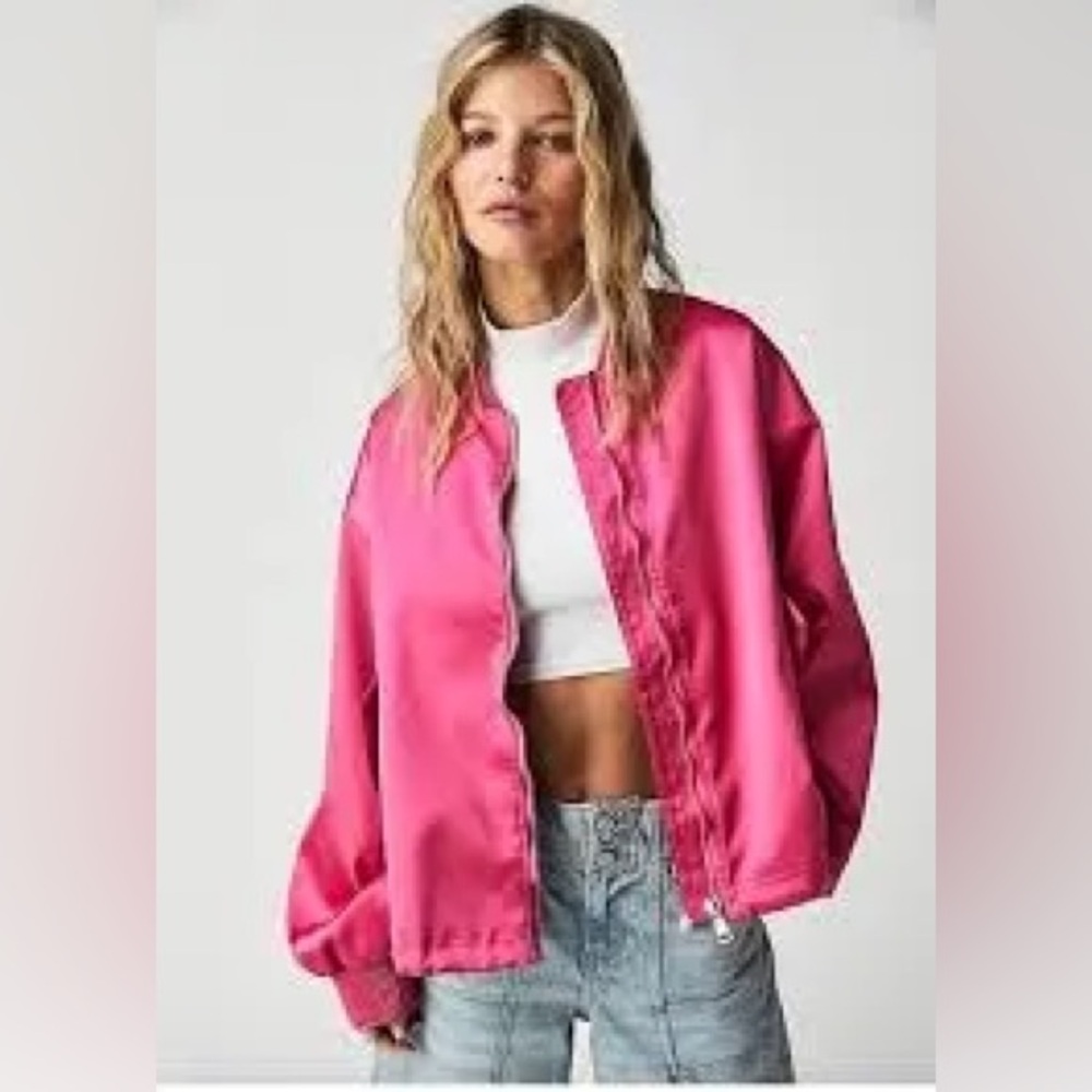 We the Free by Free People Echo Women's Pink Bomber Jacket size M